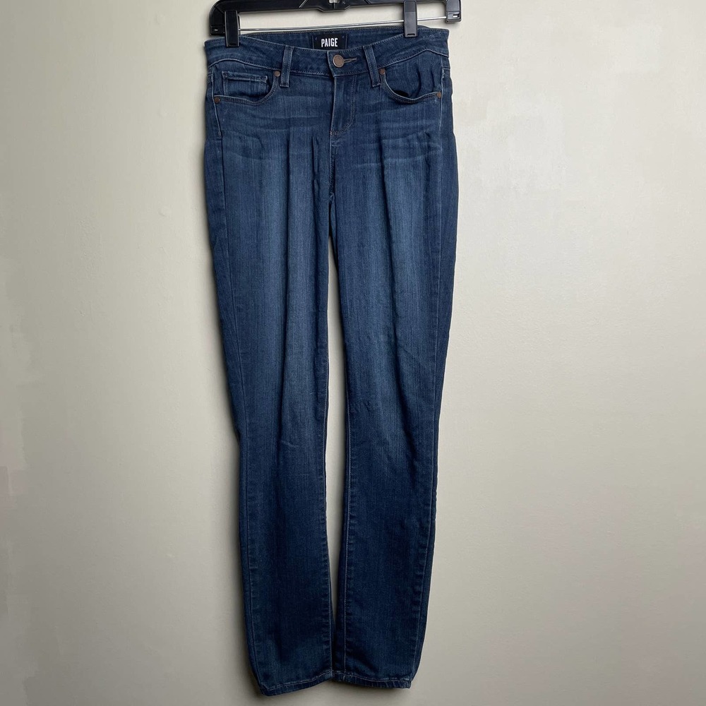 Paige Dark Wash Denim Light Weight 5 Pocket Skinny Jeans 26 - Picture 1 of 14